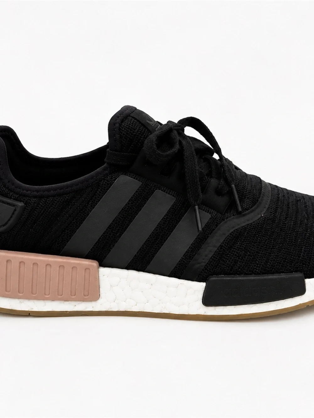 adidas Black Knit Sneakers with Blush Accents